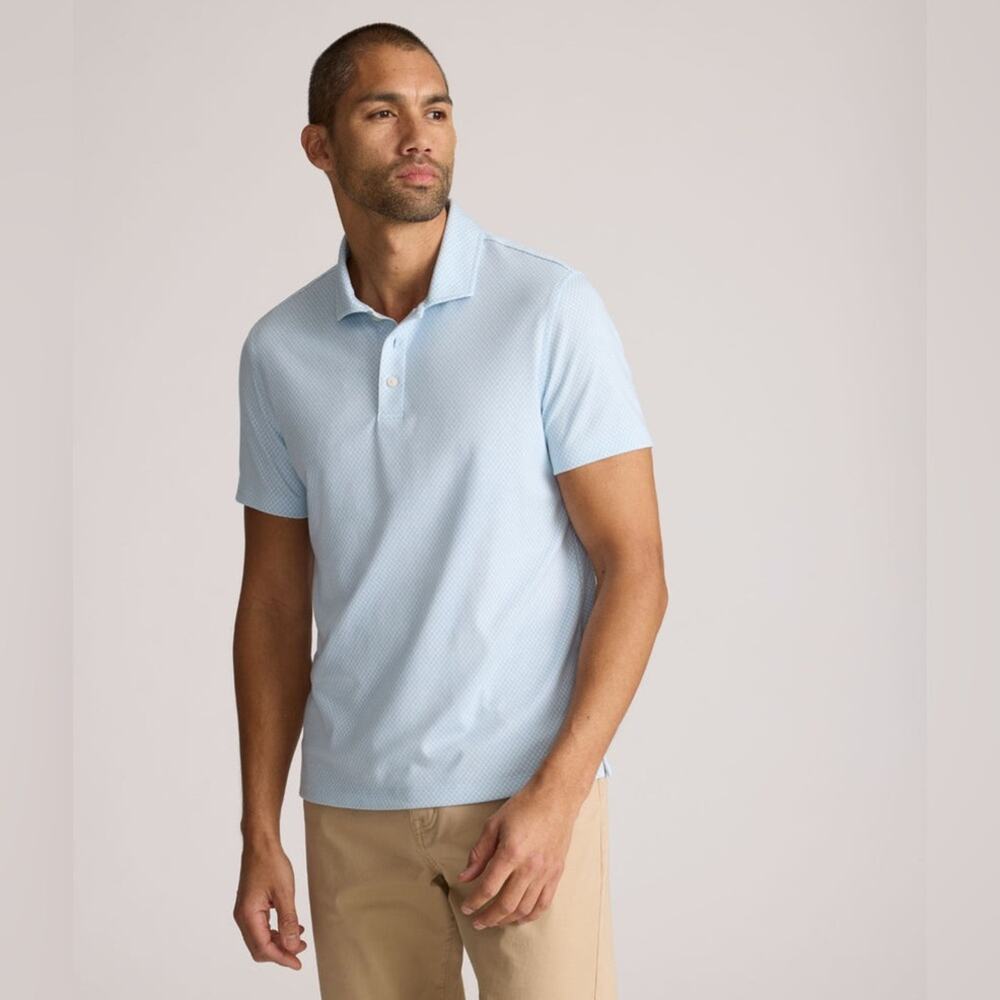 UnTuckit Wrinkle-Free Damaschino Polo Men's Sky Blue Shirt XXL